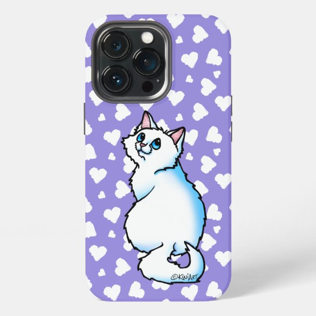 Weiße Katze iPhone Hülle (Hinten)