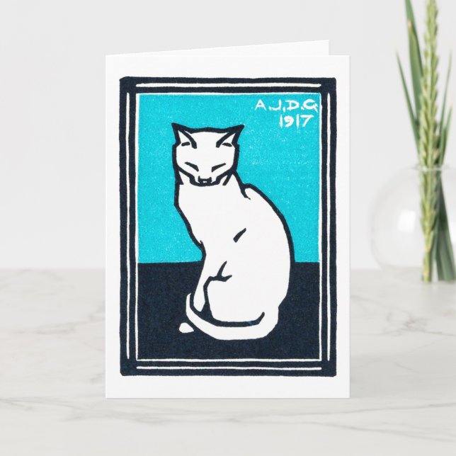 Weiße Katze, Julie de Graag Karte (Vorderseite)
