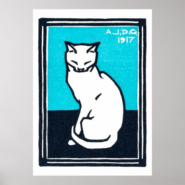 Weiße Katze, Julie de Graag Poster (Vorne)
