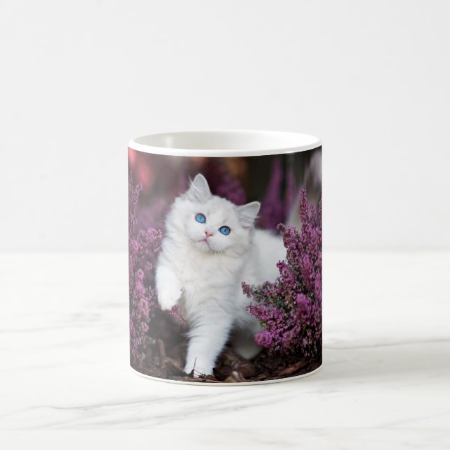 Weiße Katze Kaffeetasse (Mittel)