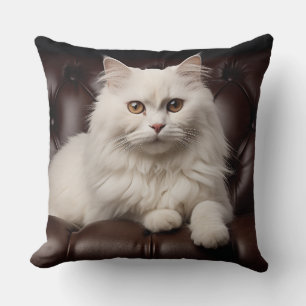 Weiße Katze Kissen