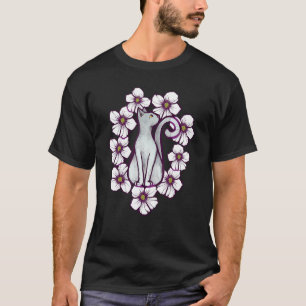Weiße Katze Kitty Katzen Kunstwerk Rose of Sharon T-Shirt