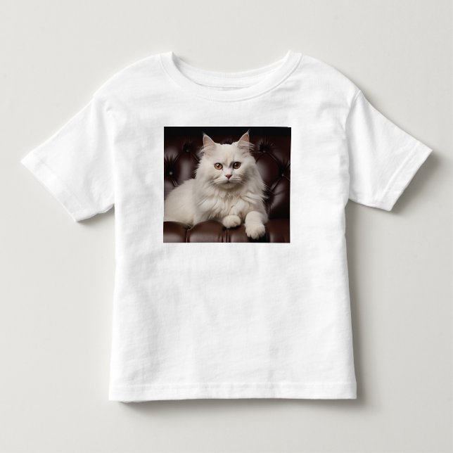 Weiße Katze Kleinkind T-shirt (Vorderseite)
