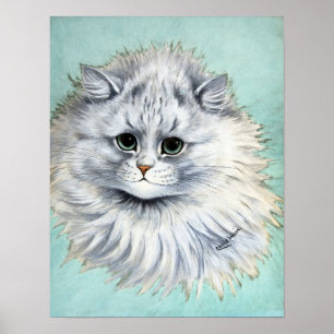 Weiße Katze, Louis Wain Poster
