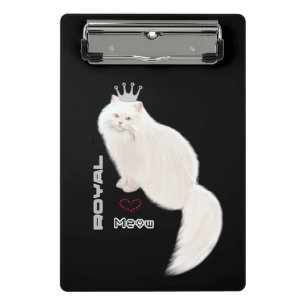 Weiße Katze Mini Klemmbrett