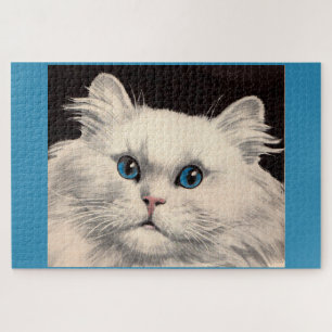weiße Katze mit blauen Augen Puzzle
