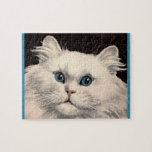 weiße Katze mit blauen Augen Puzzle