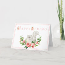 Weiße Katze mit rosa Blume Osterkarte