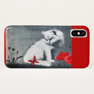 WEISSE KATZE MIT ROTER SCHALTFLÄCHE Case-Mate iPhone HÜLLE