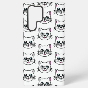 Weiße Katze mit schwarzer Brille / Sonnenbrille Samsung Galaxy Hülle