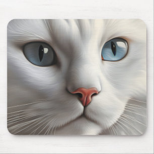 Weiße Katze Mousepad