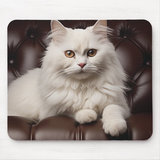 Weiße Katze Mousepad (Vorne)