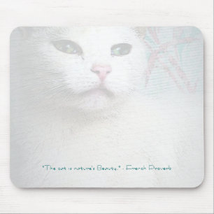 Weiße Katze Mousepad