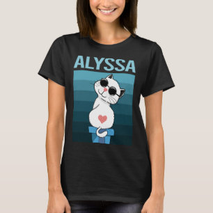 Weiße Katze - Name Alyssa T-Shirt