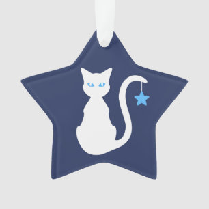 Weiße Katze Ornament