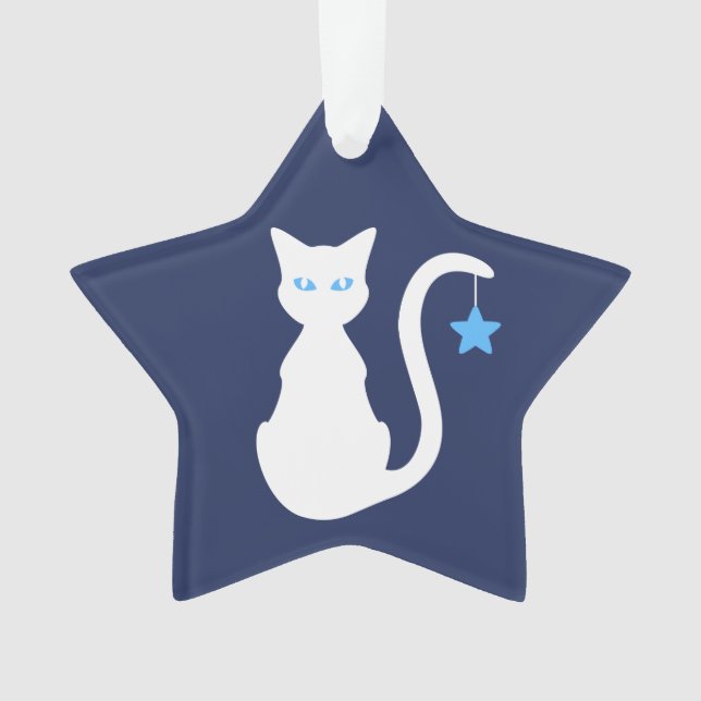 Weiße Katze Ornament (Vorderseite)