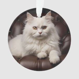 Weiße Katze Ornament