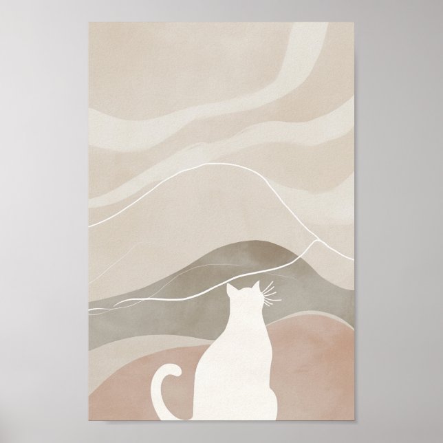Weiße Katze Poster (Vorne)