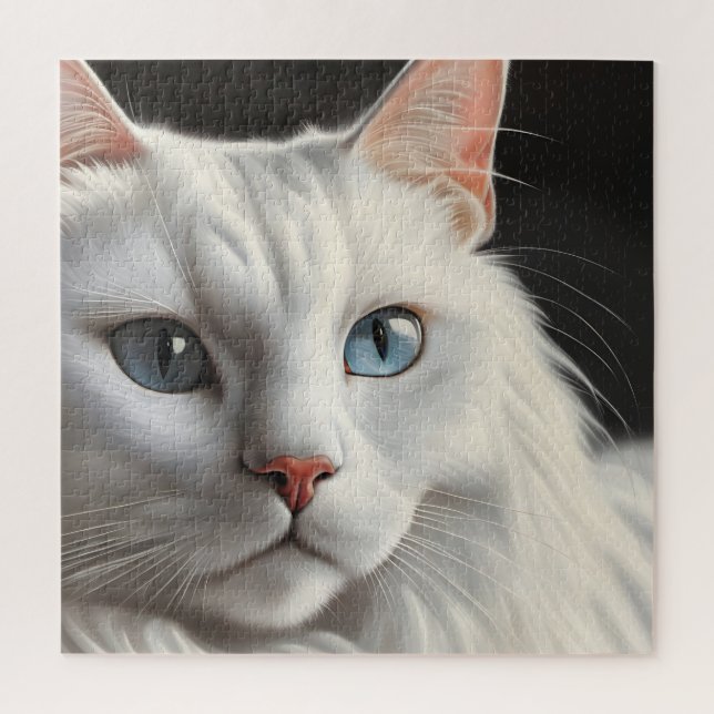 Weiße Katze Puzzle (Vertikal)