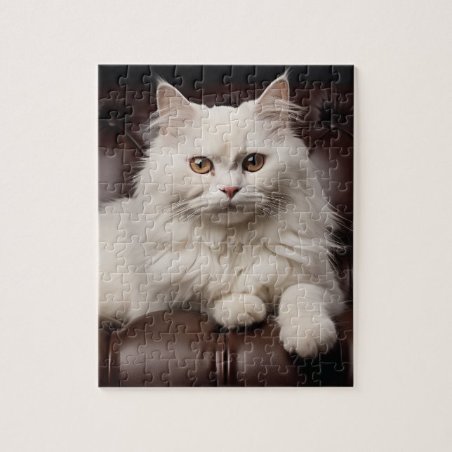 Weiße Katze Puzzle (Vertikal)