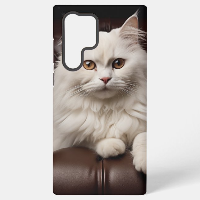 Weiße Katze Samsung Galaxy Hülle (Rückseite)