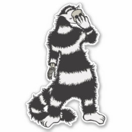 Weiße Katze Schädelmaske Whimsical Gothic Aufkleber