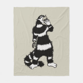 Weiße Katze Schädelmaske Whimsical Gothic Fleecedecke