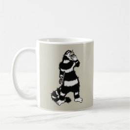 Weiße Katze Schädelmaske Whimsical Gothic Kaffeetasse