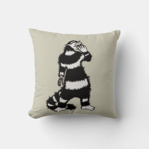 Weiße Katze Schädelmaske Whimsical Gothic Kissen