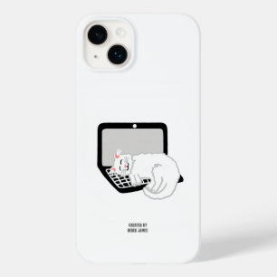 Weiße Katze Schlafen auf Laptop Apple iPhone 14 Pl Case-Mate iPhone 14 Plus Hülle