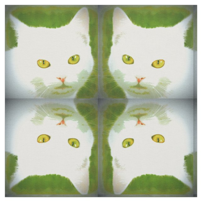 Weiße Katze Stoff (Muster)