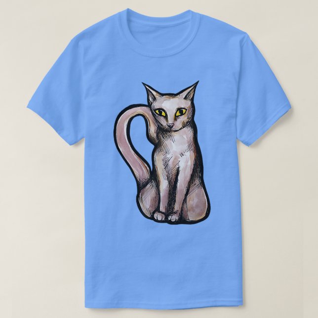 Weiße Katze  T-Shirt (Design vorne)