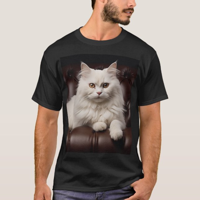 Weiße Katze T-Shirt (Vorderseite)