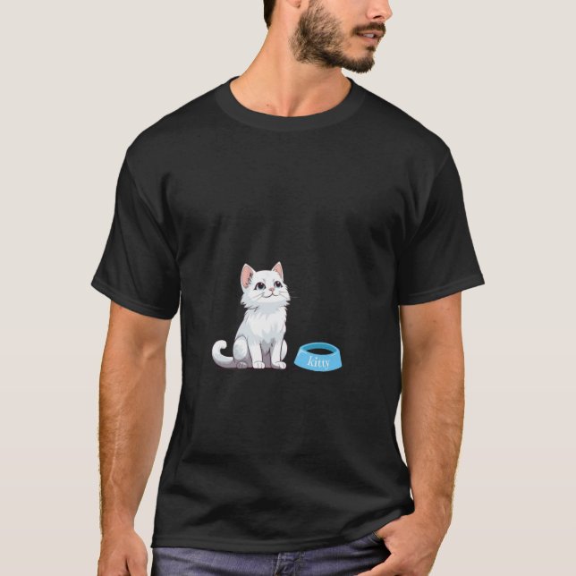 Weiße Katze T-Shirt (Vorderseite)