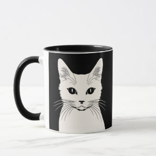 Weiße Katze Tasse