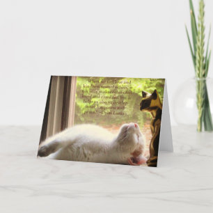 Weiße Katze u. Dalai Lama-Güte-Zitat Karte