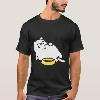 Weiße Katze voller Futter T-Shirt