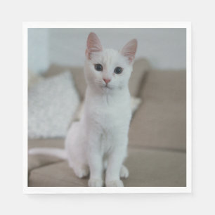 Weiße Katze Zazzle_Growshop. Serviette