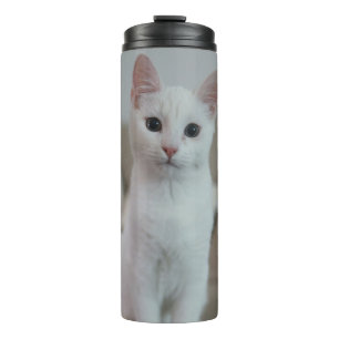 Weiße Katze   Zazzle_Growshop. Thermosbecher
