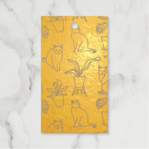 Weiße Katzen auf schwarz Geschenkanhänger