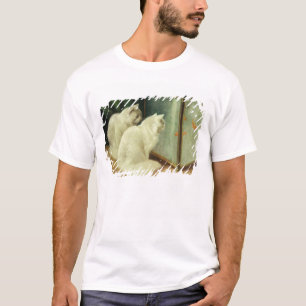 Weiße Katzen, die Goldfisch aufpassen T-Shirt