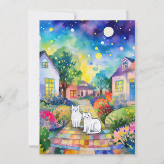 Weiße Katzen Einladung