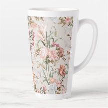 Weiße Katzen rosa Rosen floral 