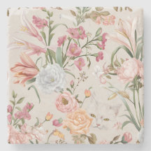 Weiße Katzen rosa Rosen floral 