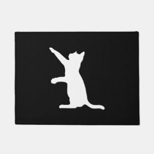 Weiße Katzen-Silhouette Fußmatte