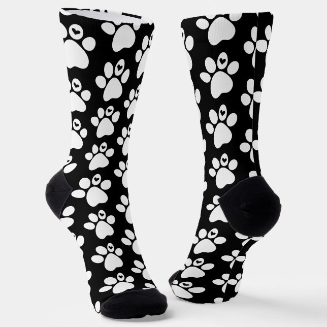 Weiße Katzenpaw-Muster-Socken Socken (Gewinkelt)