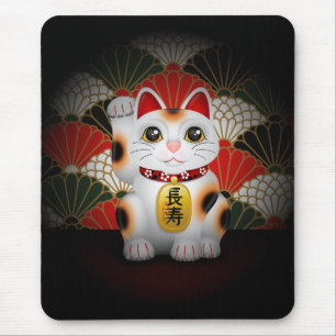 Weiße Keramik Maneki Neko Mousepad
