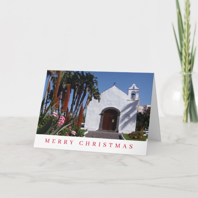Weiße Kirche Aussicht Weihnachtskarte Feiertagskarte (Vorderseite)