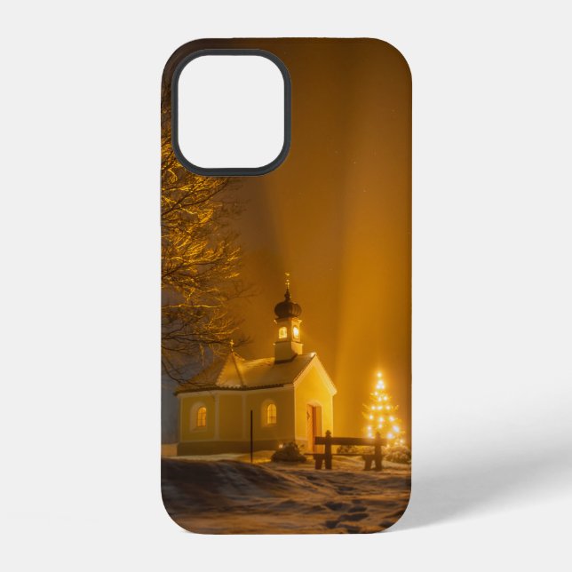 WEISSE KIRCHE UND BRAUNER BAUM iPhone HÜLLE (Rückseite)
