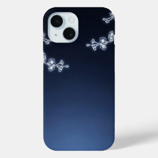 Weiße Kirschblüten-Navy-Hintergrund Case-Mate iPhone Hülle